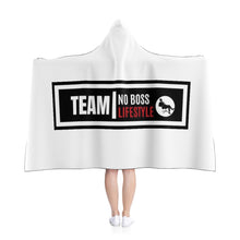 Load image into Gallery viewer, Team No Boss Lifestyle | Relaxing Black Hooded Blanket
